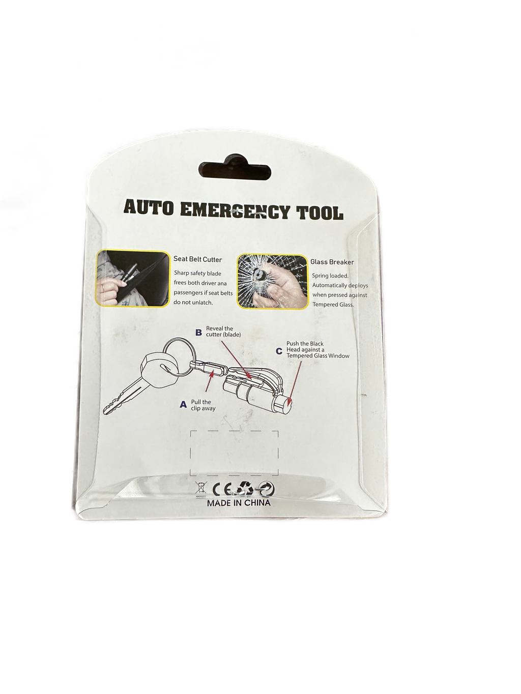Auto Rescue Tool - Window Punch/Seatbelt Cutter Combo