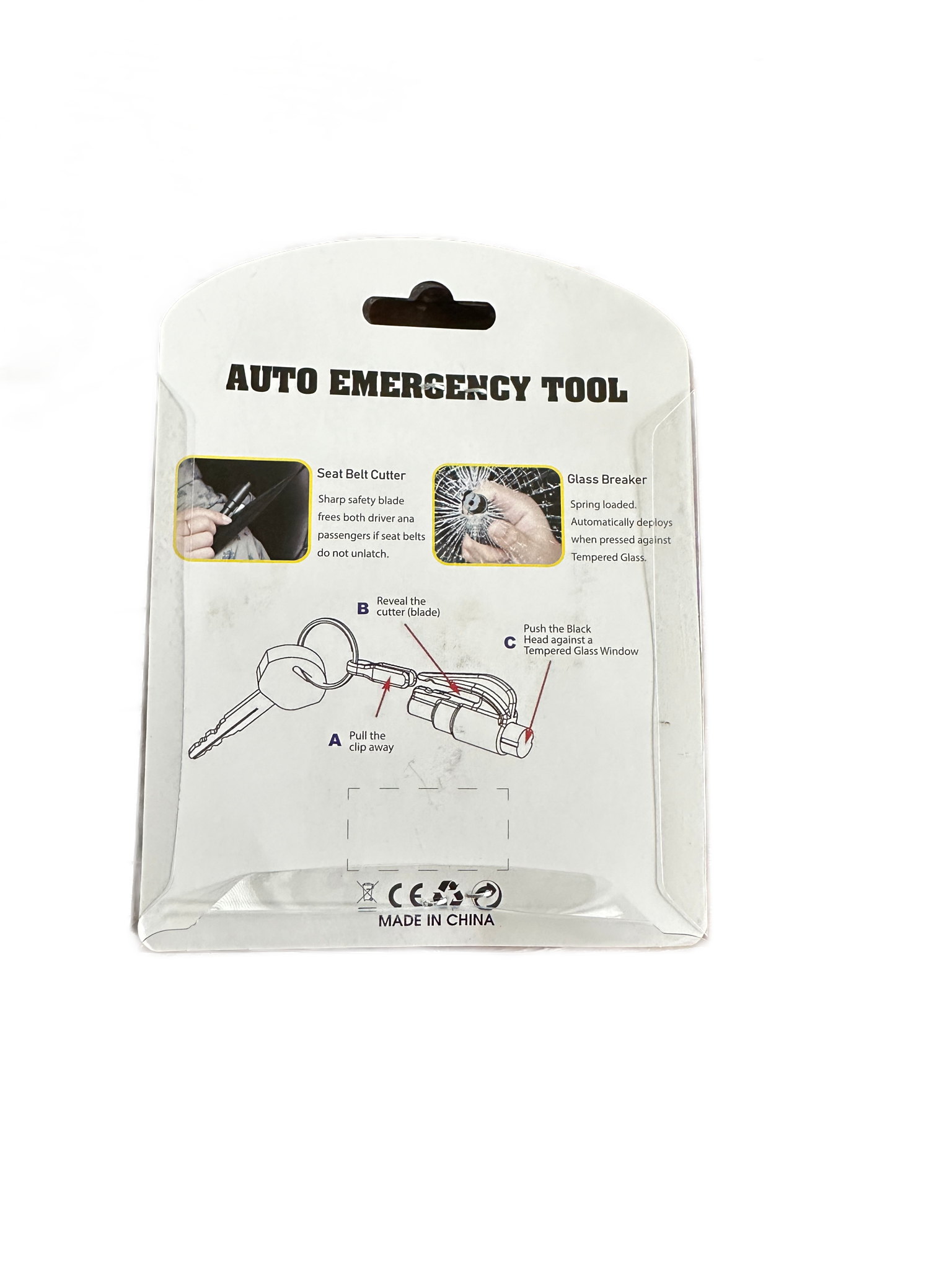 Auto Rescue Tool - Window Punch/Seatbelt Cutter Combo